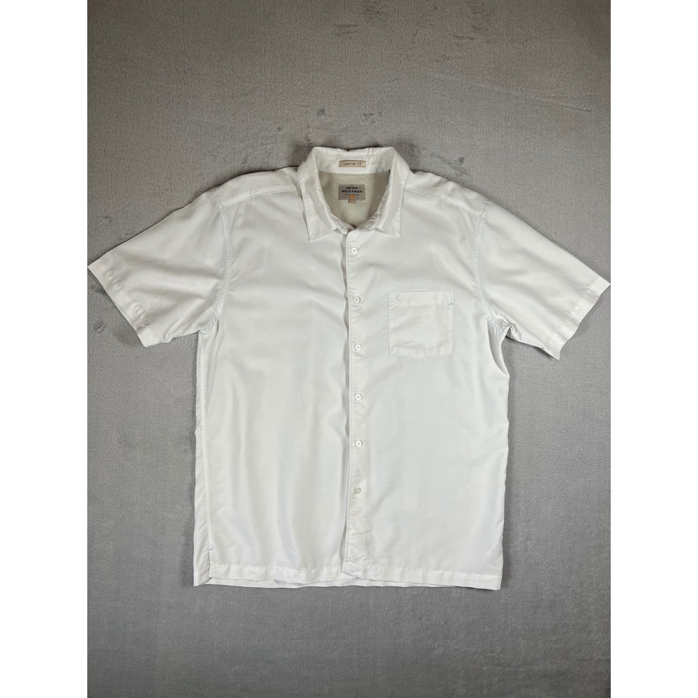 Quiksilver Waterman Collection Mens White Textured Button Up Shirt Large L
